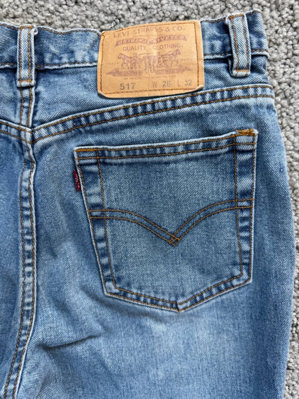 VTG 1998 Levi's 517 Made in USA Bootcut Jeans Distressed Light Wash 28x32 - Picture 12 of 14